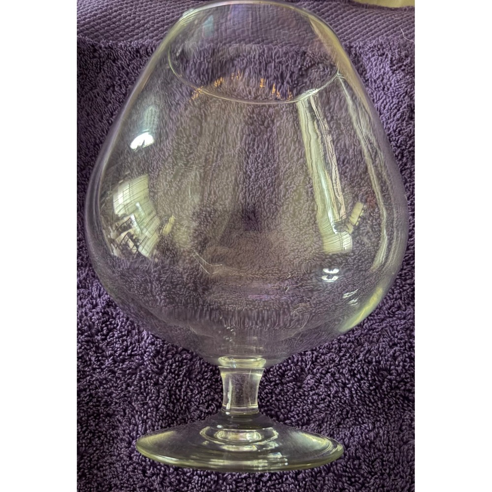 Large Clear Glass Brandy Snifter Oversized Decorative Vase Centerpiece 7.5 Inch